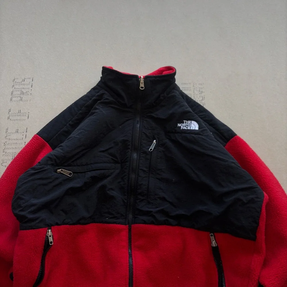 Vintage 90s The North Face Denali Fleece Jacket XL Red Black Made in USA